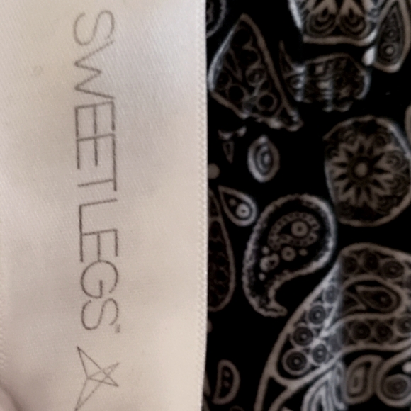 Sweet Legs Skull Black White Leggings Super Soft Jersey Spandex Woman Medium - Picture 5 of 6